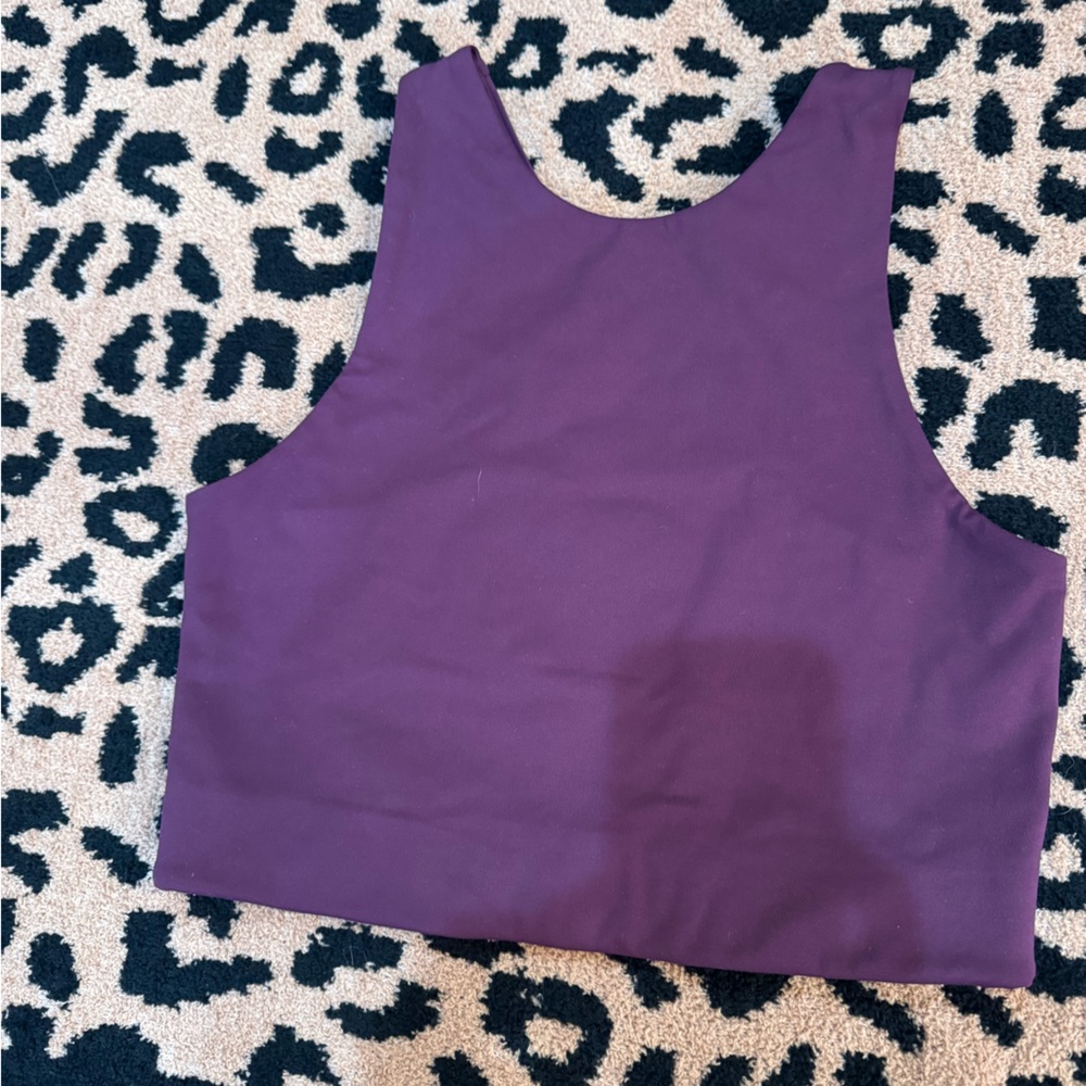 Girlfriend Collective Paloma longline bra in Plum - size Medium